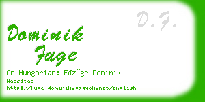 dominik fuge business card